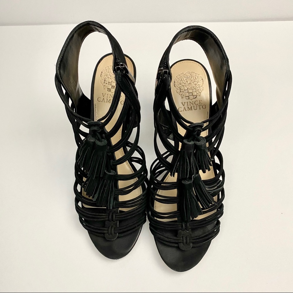 Vince Camuto Black Edola Strappy Heel Sandals 7.5